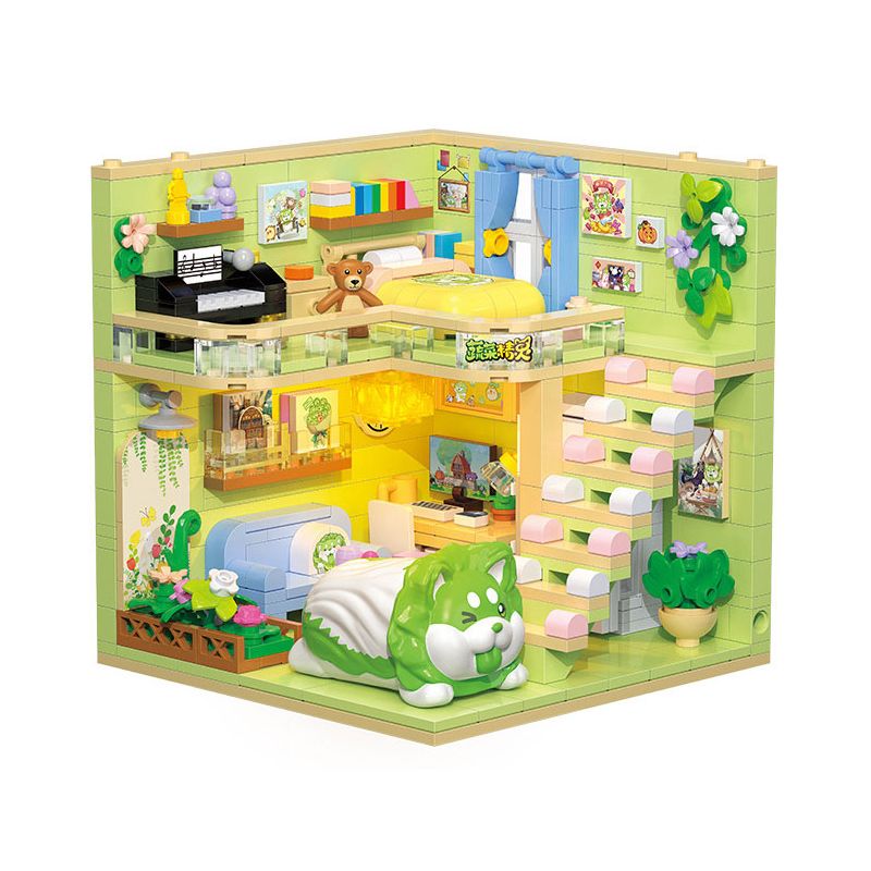 BALODY 21183 PHÁP SƯ RAU CỦ CĂN HỘ CHÓ BẮP CẢI bộ đồ chơi xếp lắp ráp ghép mô hình 560 khối