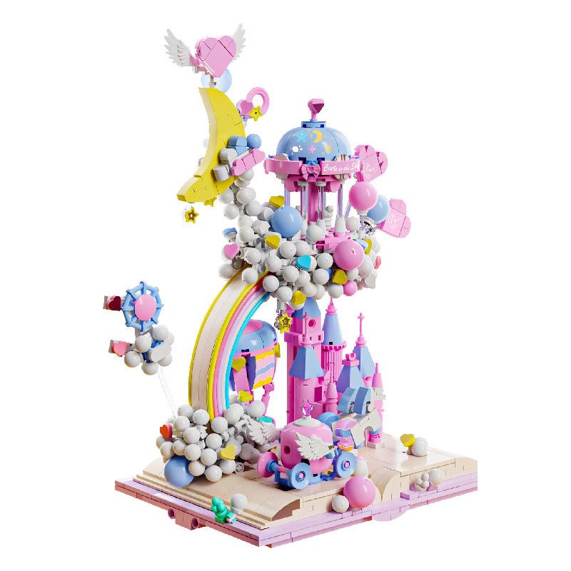 BEAUTY AND 13064 LÂU ĐÀI TRÊN BẦU TRỜI bộ đồ chơi xếp lắp ráp ghép mô hình CASTLE IN THE SKY 1388 khối