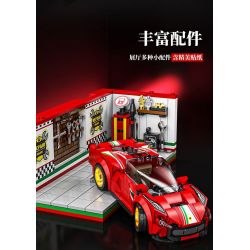 BEAUTY AND 13082 XE SÁU LƯỚI FERRARI bộ đồ chơi xếp lắp ráp ghép mô hình Speed Champions Racing Cars Đua Xe Công Thức 530 khối