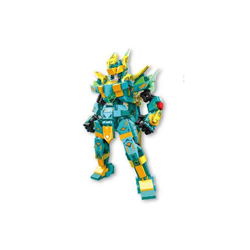 SEMBO 106061 VINH QUANG BÁ CHỦ TỨ THÁNH THÚ ĐÔNG THẮNG THANH LONG bộ đồ chơi xếp lắp ráp ghép mô hình ROBOT WORLD 408 khối