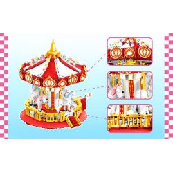 SEMBO 616206 CÔNG VIÊN GIẢI TRÍ TUYỆT VỜI VÀ DỄ THƯƠNG BĂNG CHUYỀN bộ đồ chơi xếp lắp ráp ghép mô hình Movie & Game Phim Và Trò Chơi 822 khối