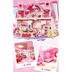 SEMBO 616208 TUYỆT VỜI VÀ DỄ THƯƠNG LOVE ROSE BAKERY bộ đồ chơi xếp lắp ráp ghép mô hình Movie & Game Phim Và Trò Chơi 1334 khối