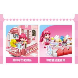 SEMBO 616208 TUYỆT VỜI VÀ DỄ THƯƠNG LOVE ROSE BAKERY bộ đồ chơi xếp lắp ráp ghép mô hình Movie & Game Phim Và Trò Chơi 1334 khối