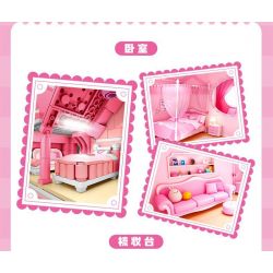 SEMBO 616208 TUYỆT VỜI VÀ DỄ THƯƠNG LOVE ROSE BAKERY bộ đồ chơi xếp lắp ráp ghép mô hình Movie & Game Phim Và Trò Chơi 1334 khối
