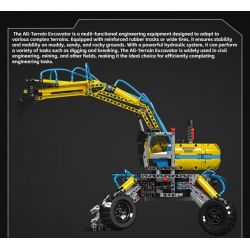 MouldKing 17060 Mould King 17060 MÁY XÚC MỌI ĐỊA HÌNH bộ đồ chơi xếp lắp ráp ghép mô hình Technic PNEUMATIC ALL-TERRAIN EXCAVATOR Kỹ Thuật Công Nghệ Cao Mô Hình Phương Tiện 1392 khối
