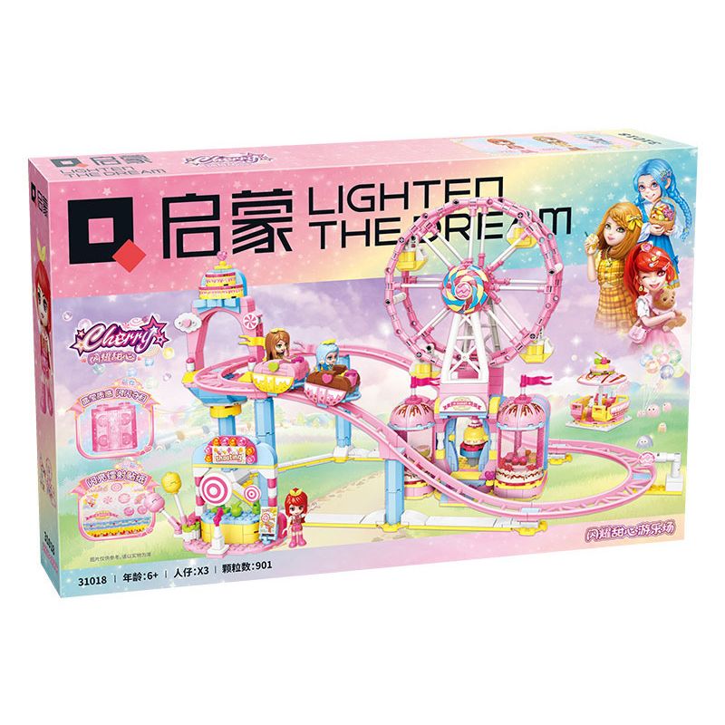 QMAN ENLIGHTEN KEEPPLEY 31018 SÂN CHƠI TÌNH YÊU TỎA SÁNG bộ đồ chơi xếp lắp ráp ghép mô hình Girl Con Gái 901 khối