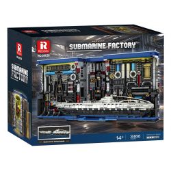 REOBRIX 66038 NHÀ MÁY U-BOAT bộ đồ chơi xếp lắp ráp ghép mô hình SUBMARINE FACTORY 3466 khối