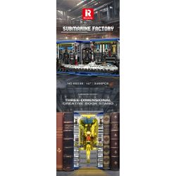 REOBRIX 66038 NHÀ MÁY U-BOAT bộ đồ chơi xếp lắp ráp ghép mô hình SUBMARINE FACTORY 3466 khối