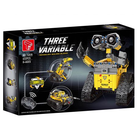GAOMISI T4035 4035 BA ROBOT BIẾN HÌNH MÀU VÀNG bộ đồ chơi xếp lắp ráp ghép mô hình Technic THREE VARIABLE Kỹ Thuật Công Nghệ Cao Mô Hình Phương Tiện 632 khối