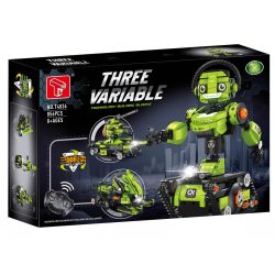 GAOMISI T4036 4036 BA ROBOT BIẾN HÌNH MÀU XANH LÁ CÂY bộ đồ chơi xếp lắp ráp ghép mô hình Technic THREE VARIABLE Kỹ Thuật Công Nghệ Cao Mô Hình Phương Tiện 856 khối