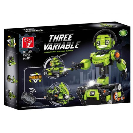 GAOMISI T4036 4036 BA ROBOT BIẾN HÌNH MÀU XANH LÁ CÂY bộ đồ chơi xếp lắp ráp ghép mô hình Technic THREE VARIABLE Kỹ Thuật Công Nghệ Cao Mô Hình Phương Tiện 856 khối