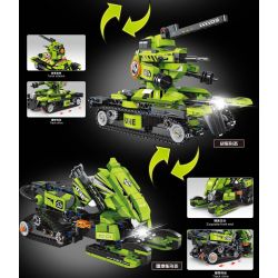 GAOMISI T4036 4036 BA ROBOT BIẾN HÌNH MÀU XANH LÁ CÂY bộ đồ chơi xếp lắp ráp ghép mô hình Technic THREE VARIABLE Kỹ Thuật Công Nghệ Cao Mô Hình Phương Tiện 856 khối