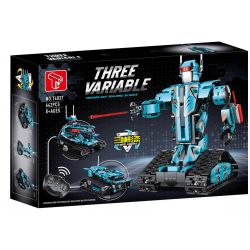 GAOMISI T4037 4037 BA ROBOT BIẾN HÌNH MÀU XANH bộ đồ chơi xếp lắp ráp ghép mô hình Technic THREE VARIABLE Kỹ Thuật Công Nghệ Cao Mô Hình Phương Tiện 642 khối