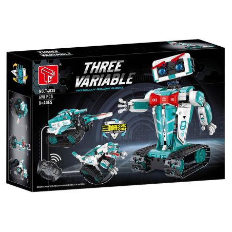 GAOMISI T4038 4038 BA ROBOT BIẾN HÌNH CYAN bộ đồ chơi xếp lắp ráp ghép mô hình Technic THREE VARIABLE Kỹ Thuật Công Nghệ Cao Mô Hình Phương Tiện 698 khối