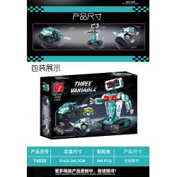 GAOMISI T4038 4038 BA ROBOT BIẾN HÌNH CYAN bộ đồ chơi xếp lắp ráp ghép mô hình Technic THREE VARIABLE Kỹ Thuật Công Nghệ Cao Mô Hình Phương Tiện 698 khối