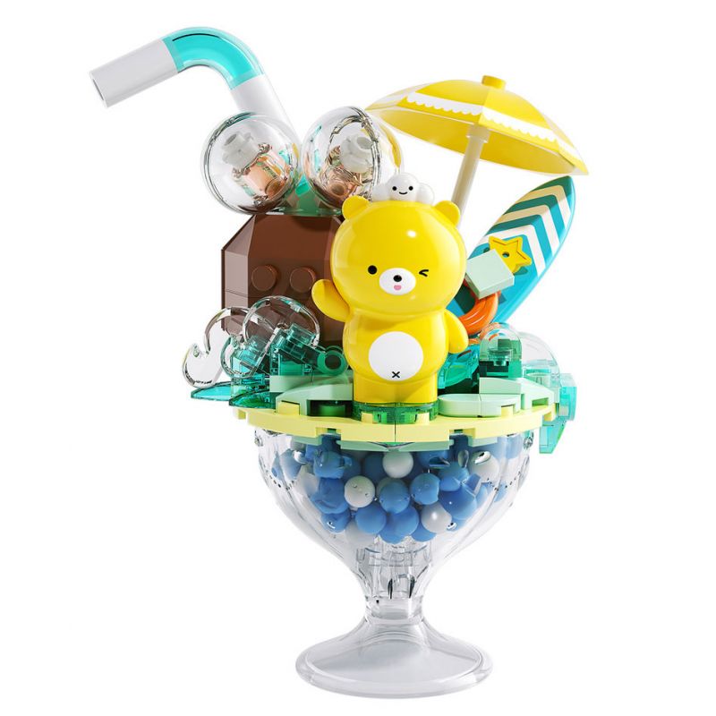 JAKI JK6207 6207 CỬA HÀNG KEM DAVID XIONG YUANQI CỐC BẬT LÊN DỪA bộ đồ chơi xếp lắp ráp ghép mô hình