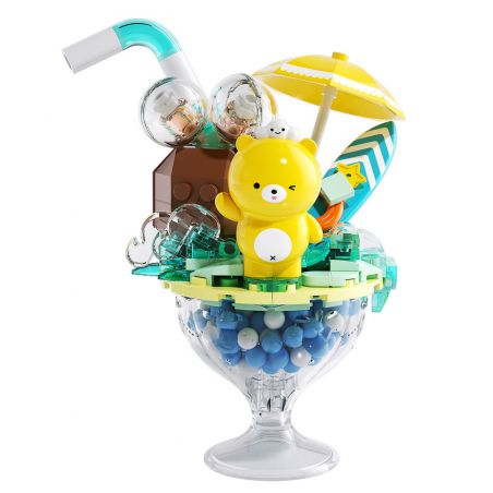 JAKI JK6207 6207 CỬA HÀNG KEM DAVID XIONG YUANQI CỐC BẬT LÊN DỪA bộ đồ chơi xếp lắp ráp ghép mô hình