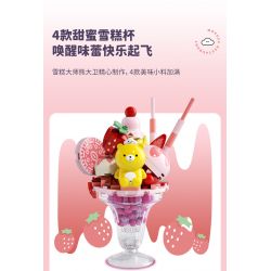 JAKI JK6207 6207 CỬA HÀNG KEM DAVID XIONG YUANQI CỐC BẬT LÊN DỪA bộ đồ chơi xếp lắp ráp ghép mô hình