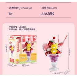 JAKI JK6207 6207 CỬA HÀNG KEM DAVID XIONG YUANQI CỐC BẬT LÊN DỪA bộ đồ chơi xếp lắp ráp ghép mô hình