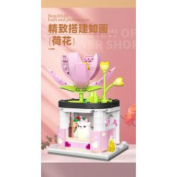 ZHEGAO 613021 QUÁN HOA BUD BEAR CẢNH PHỐ 4 KIỂU bộ đồ chơi xếp lắp ráp ghép mô hình STREET VIEW OF FLOWER SHOP