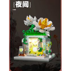 ZHEGAO 613021 QUÁN HOA BUD BEAR CẢNH PHỐ 4 KIỂU bộ đồ chơi xếp lắp ráp ghép mô hình STREET VIEW OF FLOWER SHOP