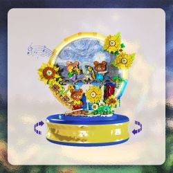 ZHEGAO 623006 HỘP NHẠC HƯỚNG DƯƠNG BẦU TRỜI ĐẦY SAO bộ đồ chơi xếp lắp ráp ghép mô hình STARRY SKY SUNFLOWER 737 khối