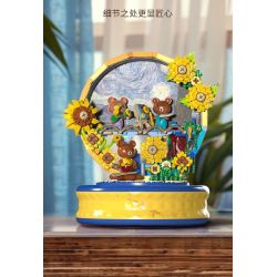 ZHEGAO 623006 HỘP NHẠC HƯỚNG DƯƠNG BẦU TRỜI ĐẦY SAO bộ đồ chơi xếp lắp ráp ghép mô hình STARRY SKY SUNFLOWER 737 khối