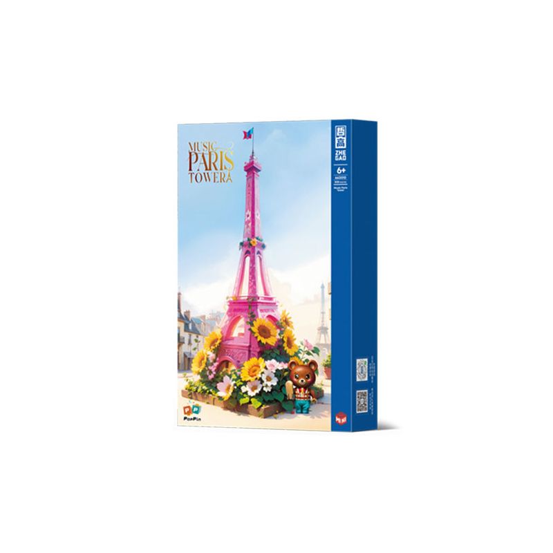 ZHEGAO 663010 THÁP EIFFEL ÂM NHẠC bộ đồ chơi xếp lắp ráp ghép mô hình MUSIC PARIS TOWER 720 khối