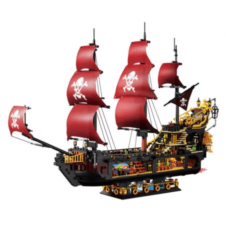 ZHEGAO 653001 CON TÀU CƯỚP BIỂN PHANTOM QUEEN bộ đồ chơi xếp lắp ráp ghép mô hình Pirates Of The Caribbean Cướp Biển Vùng Caribe 3399 khối