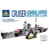 Kazi KY82060 82060 ĐÔ ĐỐC HIPPER bộ đồ chơi xếp lắp ráp ghép mô hình Military Army ADMIRAL HIPPER CRUISER Quân Sự Bộ Đội 1510 khối