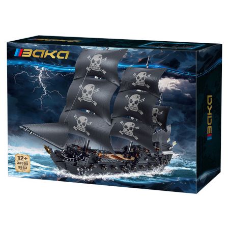 BAKA TECHNOLOGY 33305 TÀU CƯỚP BIỂN ĐEN bộ đồ chơi xếp lắp ráp ghép mô hình Pirates Of The Caribbean Cướp Biển Vùng Caribe 3863 khối