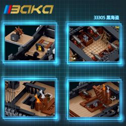 BAKA TECHNOLOGY 33305 TÀU CƯỚP BIỂN ĐEN bộ đồ chơi xếp lắp ráp ghép mô hình Pirates Of The Caribbean Cướp Biển Vùng Caribe 3863 khối