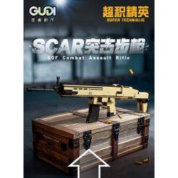 GUDI 40304 CHAOJI ELITE SCAR SÚNG TRƯỜNG TẤN CÔNG 8 TỔ HỢP bộ đồ chơi xếp lắp ráp ghép mô hình Military Army SOF COMBAT ASSAULT RIFLE Quân Sự Bộ Đội 815 khối