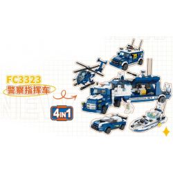 FORANGE FC3323 3323 XE CHỈ HUY CẢNH SÁT 4IN1 bộ đồ chơi xếp lắp ráp ghép mô hình City Thành Phố 1085 khối