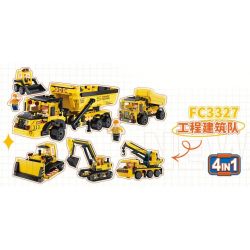 FORANGE FC3327 3327 ĐỘI NGŨ KỸ THUẬT VÀ XÂY DỰNG 4IN1 bộ đồ chơi xếp lắp ráp ghép mô hình City Thành Phố 985 khối
