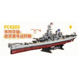 FORANGE FC4203 4203 JMBRICKLAYER 60011 THIẾT GIÁP HẠM LỚP IOWA USS MISSOURI bộ đồ chơi xếp lắp ráp ghép mô hình Girl MISSOURI BATTLESHIP Con Gái 2228 khối