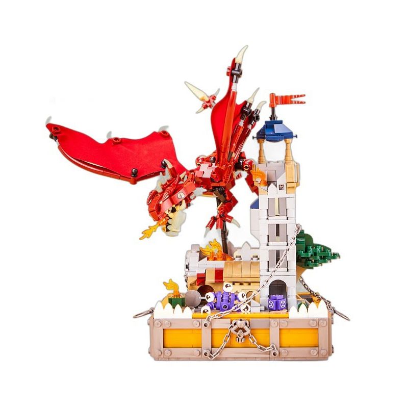 DK 7031 VỆ BINH RỒNG TRẬN CHIẾN THÁP PHÙ THỦY bộ đồ chơi xếp lắp ráp ghép mô hình DRAGON & GUARD BATTLE OF THE WITCH TOWER 927 khối