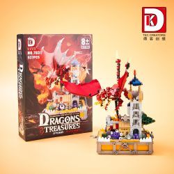 DK 7031 VỆ BINH RỒNG TRẬN CHIẾN THÁP PHÙ THỦY bộ đồ chơi xếp lắp ráp ghép mô hình DRAGON & GUARD BATTLE OF THE WITCH TOWER 927 khối