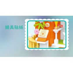 WEILE CREATION 6019 NHÀ MÀU CAM bộ đồ chơi xếp lắp ráp ghép mô hình FAIRY TALE TOWN ORANGE HOUSE 793 khối