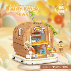WEILE CREATION 6020 NHÀ DỪA bộ đồ chơi xếp lắp ráp ghép mô hình FAIRY TALE TOWN COCONUT HOUSE 783 khối