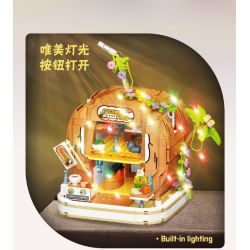 WEILE CREATION 6020 NHÀ DỪA bộ đồ chơi xếp lắp ráp ghép mô hình FAIRY TALE TOWN COCONUT HOUSE 783 khối