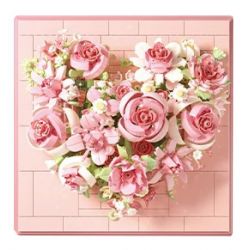 WEKKI 517210 517207 TRÁI TIM CỦA HOA VŨ bộ đồ chơi xếp lắp ráp ghép mô hình Art