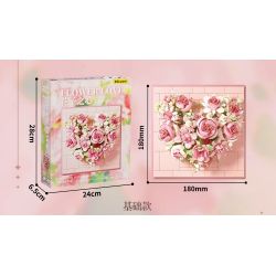 WEKKI 517210 517207 TRÁI TIM CỦA HOA VŨ bộ đồ chơi xếp lắp ráp ghép mô hình Art