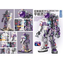 ZHEGAO GZ6285 6285 CHINH PHỤC CÁC VÌ SAO PHI HÀNH GIA MECHA HALF-CUT bộ đồ chơi xếp lắp ráp ghép mô hình HALF DISSECTED MECHA ASTRONAUT 1130 khối