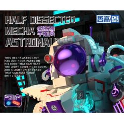 ZHEGAO GZ6285 6285 CHINH PHỤC CÁC VÌ SAO PHI HÀNH GIA MECHA HALF-CUT bộ đồ chơi xếp lắp ráp ghép mô hình HALF DISSECTED MECHA ASTRONAUT 1130 khối