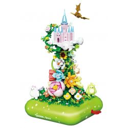 ZHEGAO 643001 GẤU VỪA CHỚM NỞ LÂU ĐÀI TRÊN MÂY bộ đồ chơi xếp lắp ráp ghép mô hình CLOUD CASTLE 995 khối