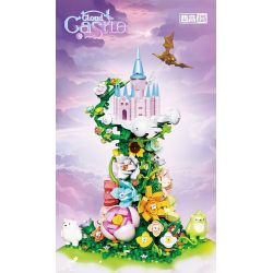 ZHEGAO 643001 GẤU VỪA CHỚM NỞ LÂU ĐÀI TRÊN MÂY bộ đồ chơi xếp lắp ráp ghép mô hình CLOUD CASTLE 995 khối