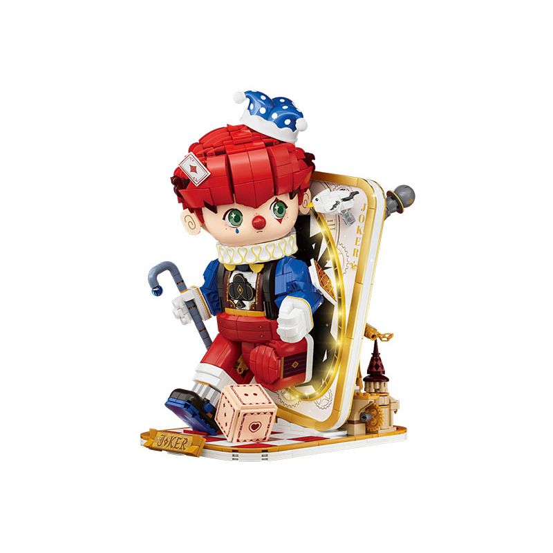 WEKKI 506187 NGÀY XỬA XƯA CHÚ HỀ POKER bộ đồ chơi xếp lắp ráp ghép mô hình JOKER POKER 1577 khối