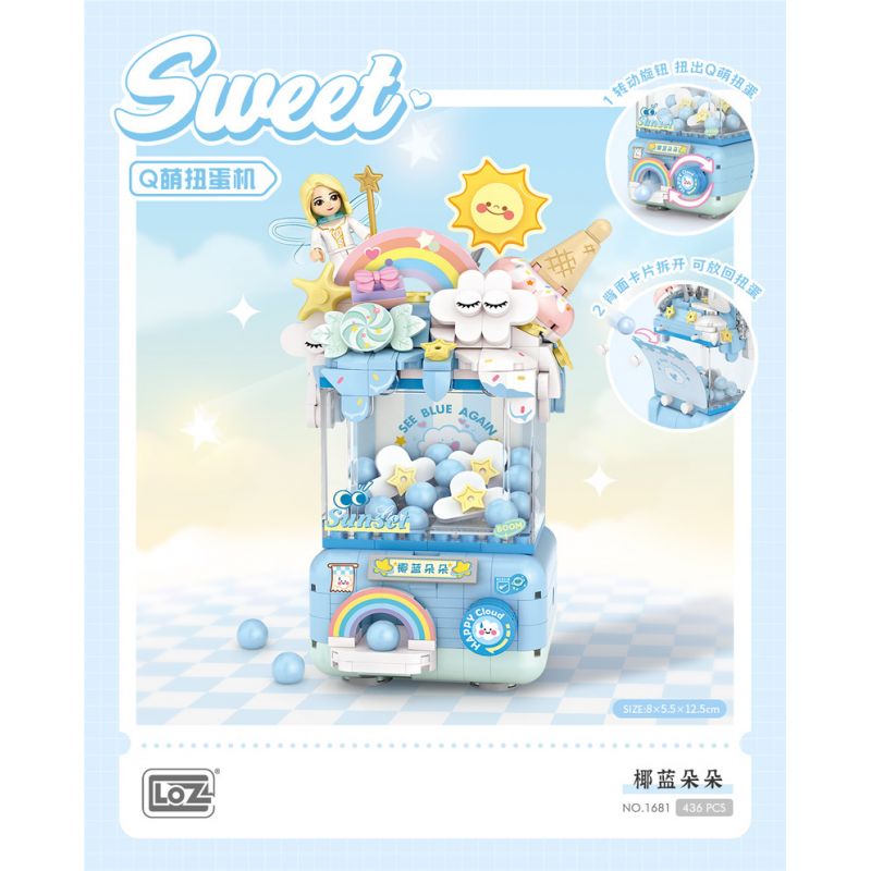 LOZ 1681 Q MÁY GACHA DỄ THƯƠNG DUODUO XANH DỪA bộ đồ chơi xếp lắp ráp ghép mô hình 436 khối