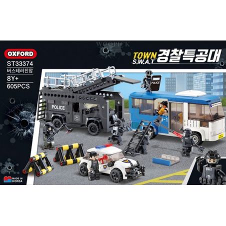 OXFORD ST33374 33374 LỰC LƯỢNG ĐẶC BIỆT CỦA CẢNH SÁT SWAT THỊ TRẤN NGĂN CHẶN TẤN CÔNG KHỦNG BỐ TRÊN XE BUÝT bộ đồ chơi xếp lắp ráp ghép mô hình City TOWN SWAT 경찰특공대 버스테러진압 Thành Phố 605 khối